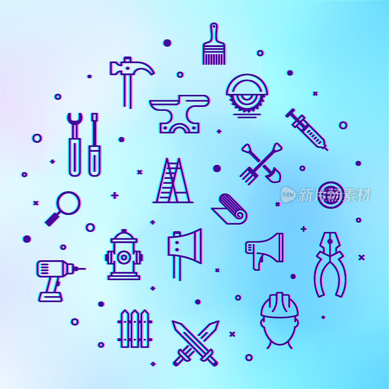 Maker Movement & Homemade Product Holographic Style Outline Infographic Design